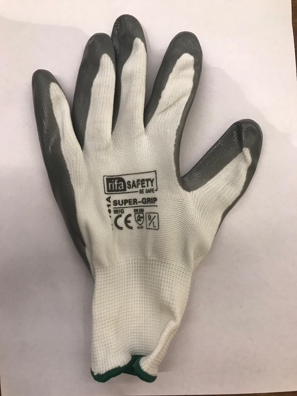 Safety Nylon cut resistant hand Gloves (N101A-H Grey-White L)