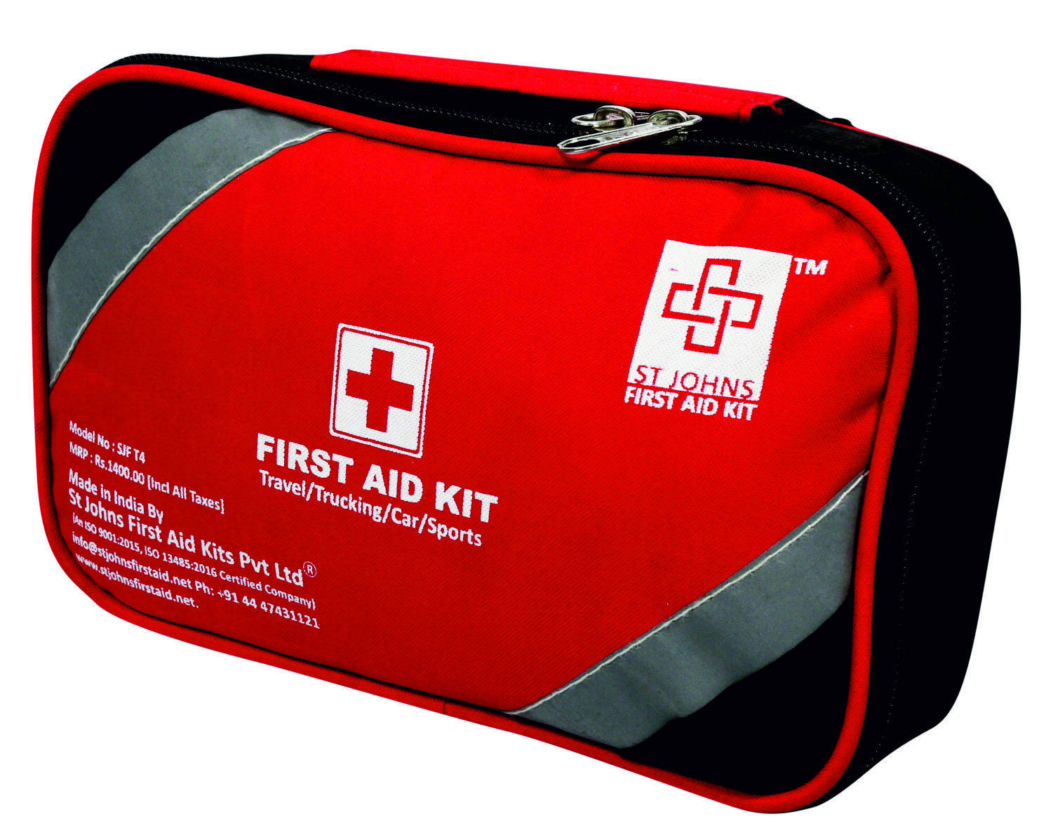 First Aid Travel Kit Large- Nylon Pouch- 71 components