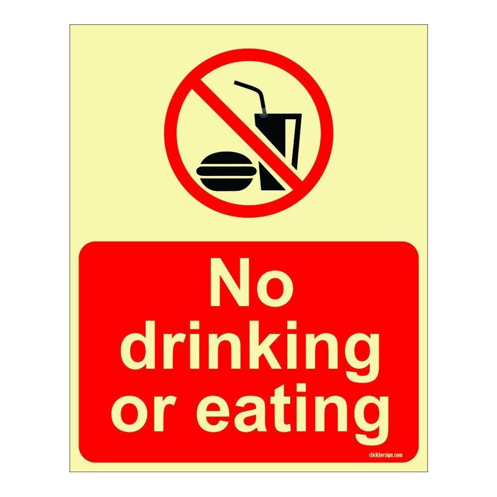 No Drinking or Eating Aqua Safety Sign Board