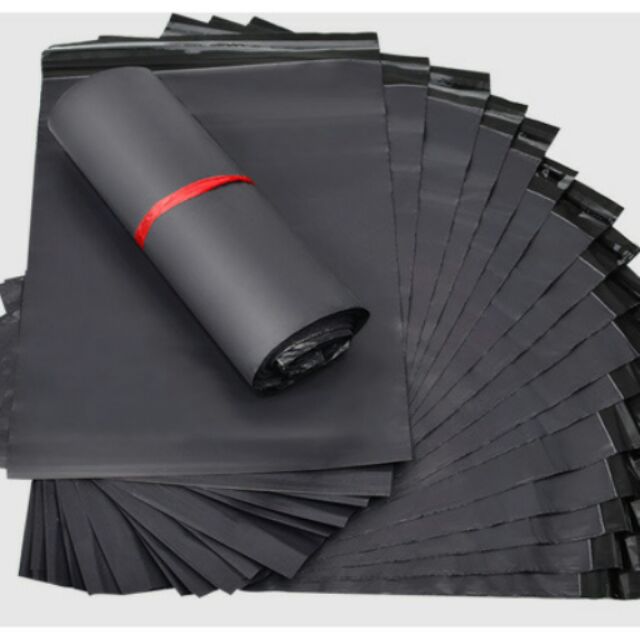 50 Micron Black Plain Courier Bag With SK POD (Multiple Time Used Pod) (Pack of 2000)