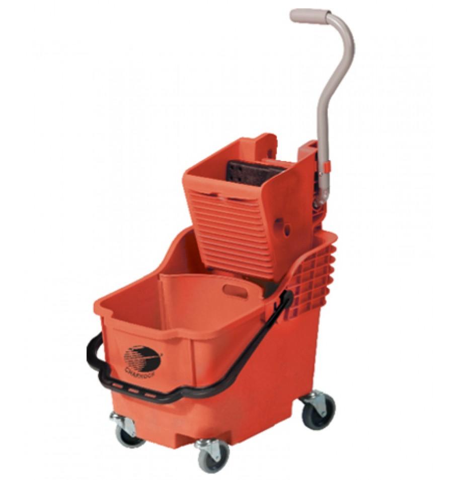 Single Bucket with partition Mop Wringer Trolley