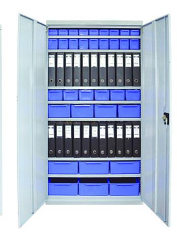 Shelving systems for Warehouse Bins with Doors-Light grey