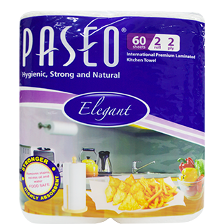 Paseo Tissues Plain Kitchen Towels - 2 Rolls (PACK OF 4)