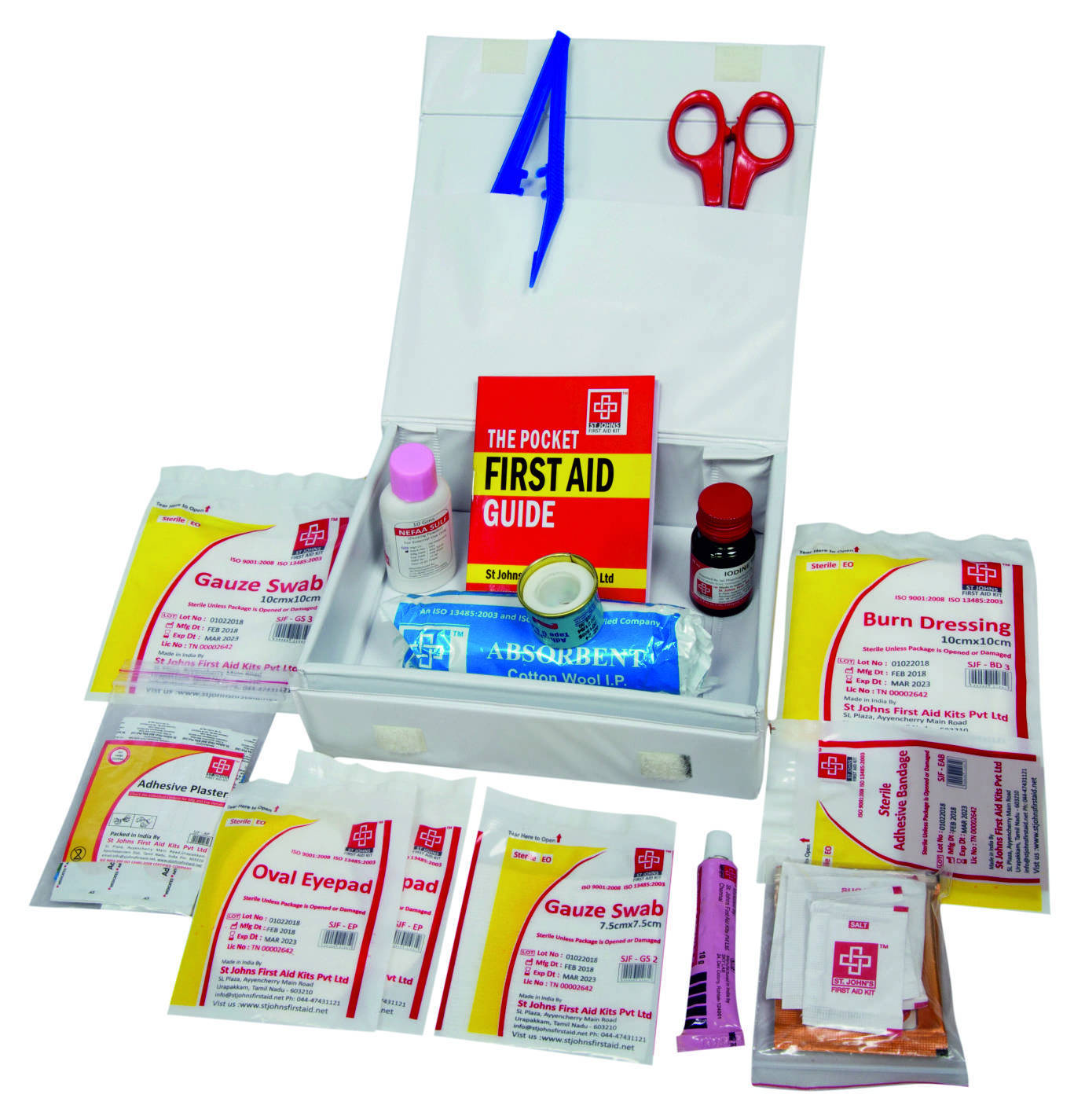 First Aid All purpose Kit Large - Vinyl Cardboard Small Box - 36 Components