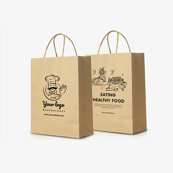 Shopping Paper Bag Brown Kraft Paper (Pack of 100)