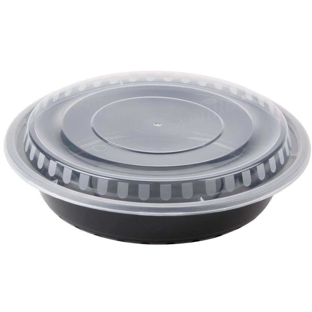 Black Salad bowl / plate disposable - 1500 ml