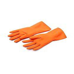Orange Industrial Rubber Hand Gloves : Thin Variety (Pack of 50)