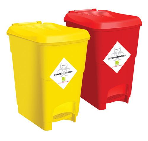 Plastic Waste Bin With Foot Pedal (Pack of 2)