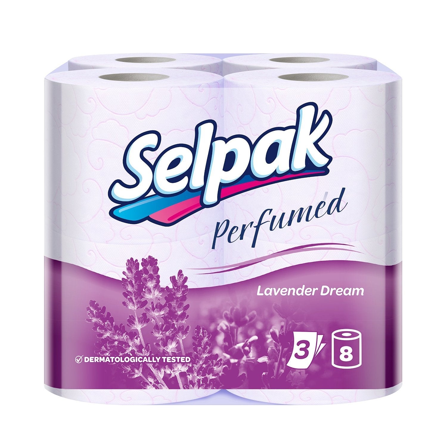 Selpak Lavender Scented Paper Tissue roll 3PLY (8Rolls)
