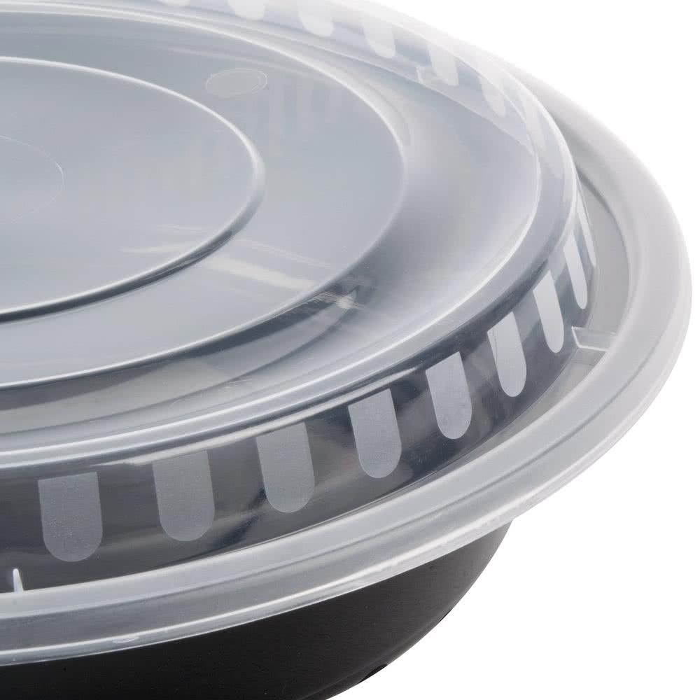 Black Salad bowl / plate disposable - 1500 ml