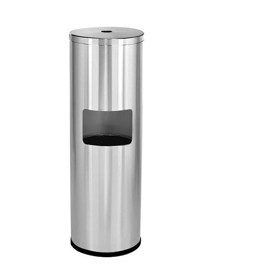 stainless Steel Ash Can Waste Basket Dustbin for Home Kitchen and Offices -20 Liter (8"x24")