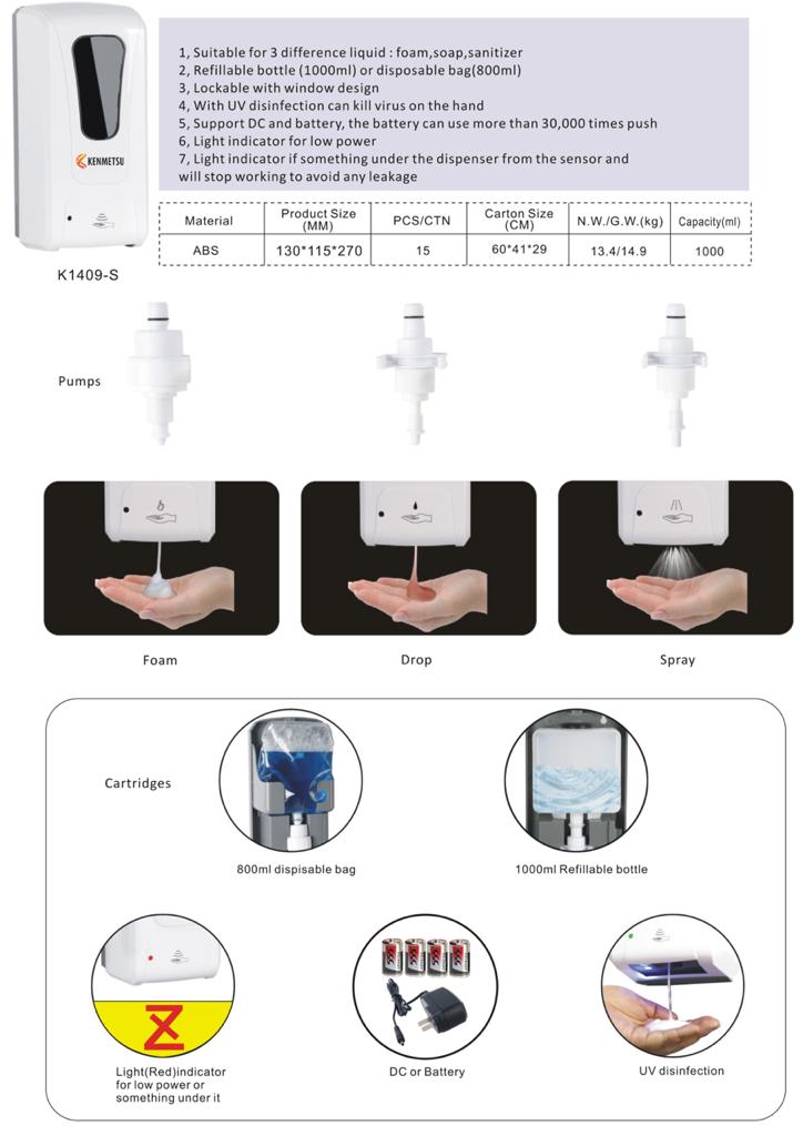 Sensor Sanitizer and Soap Dispenser 3 in 1