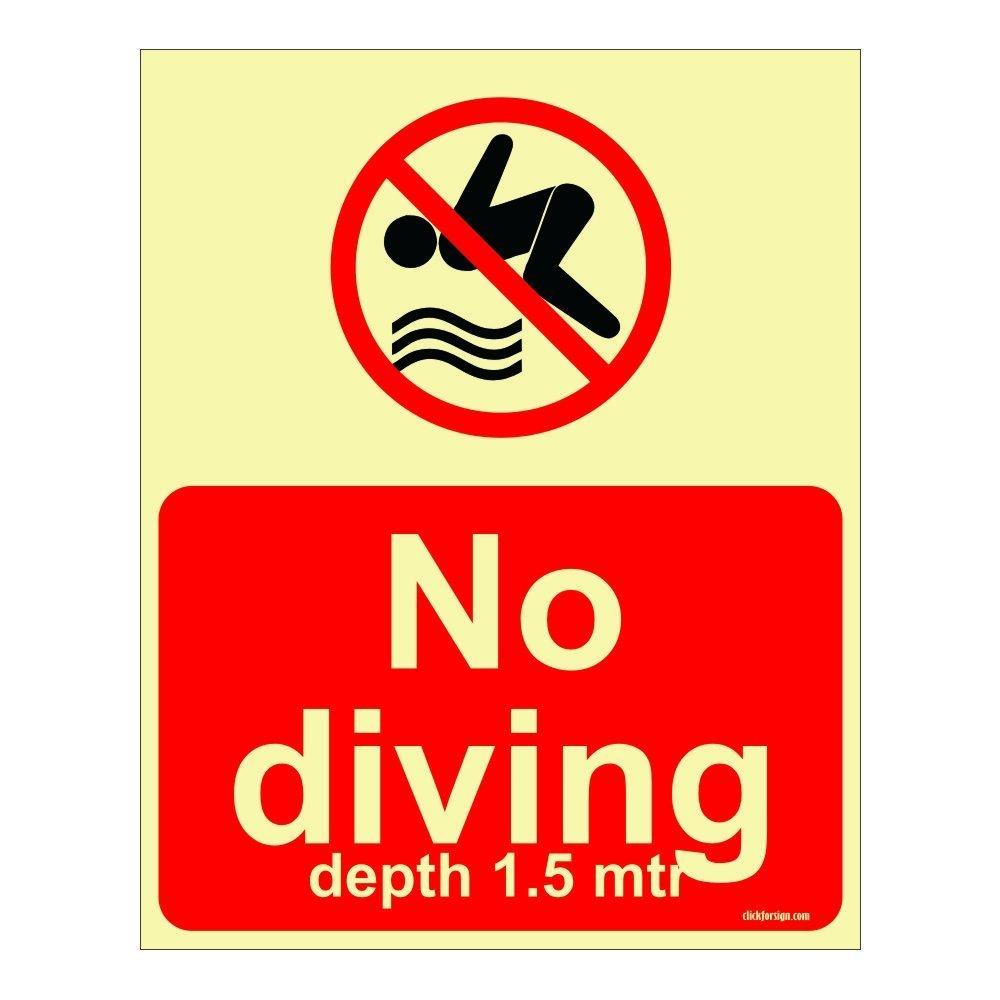 No Diving Aqua Safety Sign Board