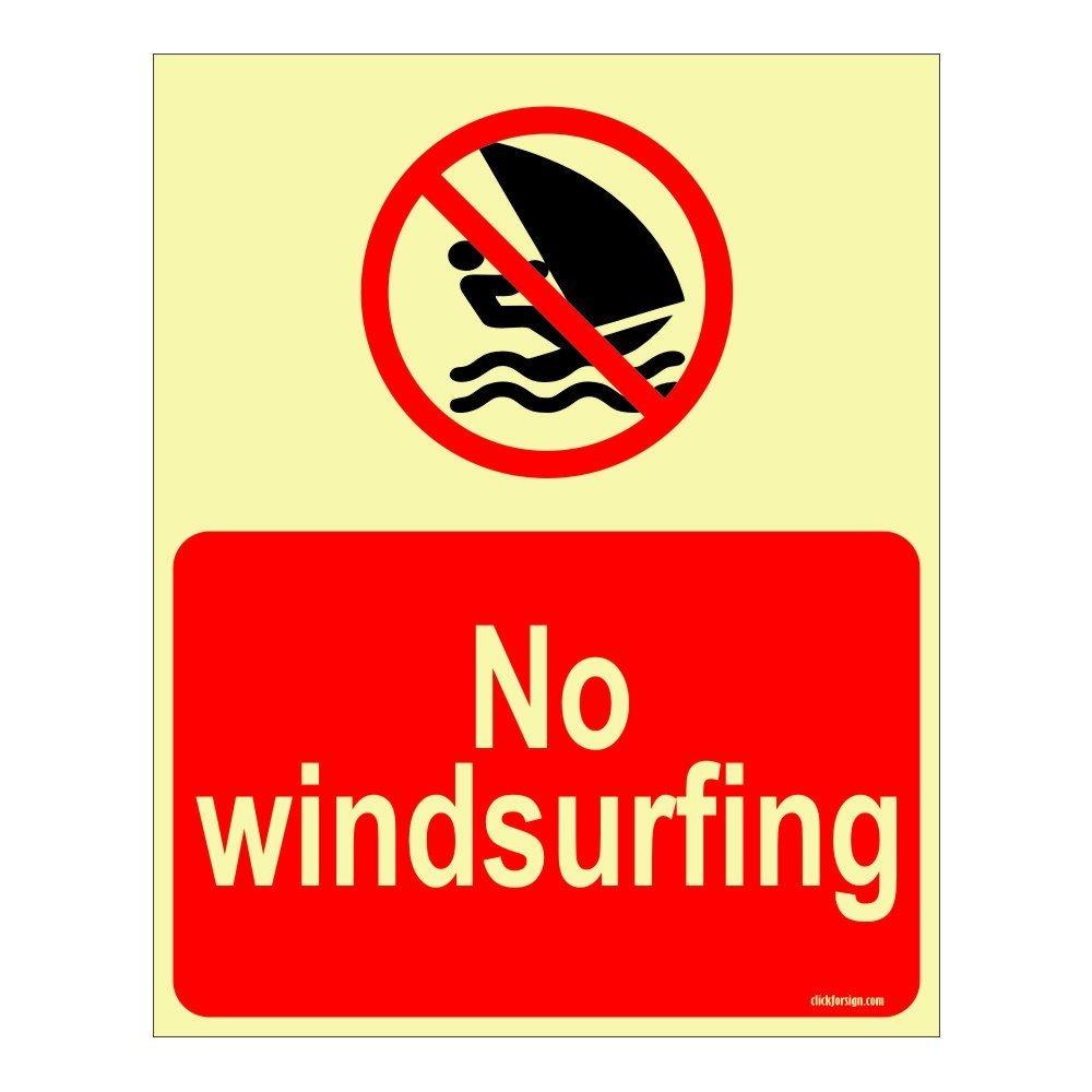 No Windsurfing Aqua Safety Sign Board