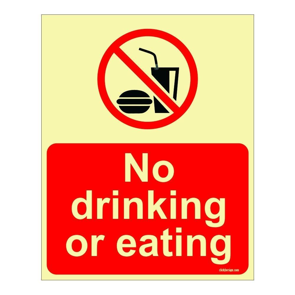 No Drinking or Eating Aqua Safety Sign Board