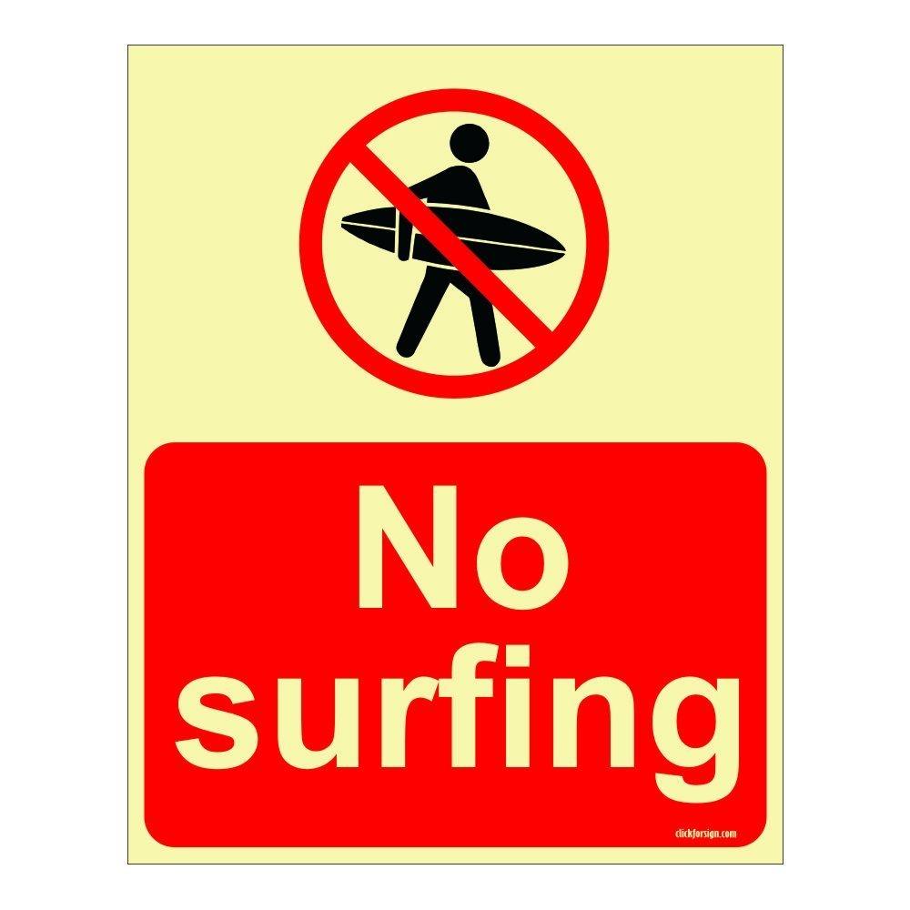 No Surfing Aqua Safety Sign Board