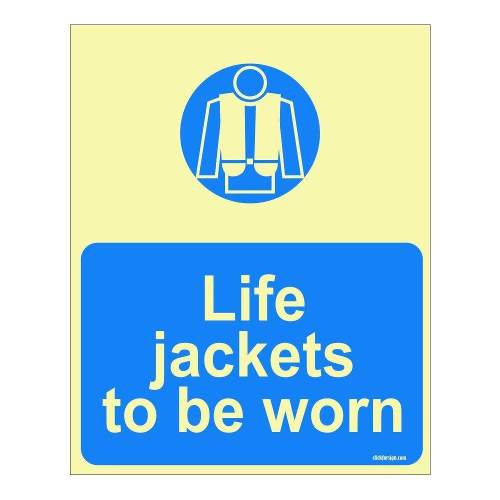 Life Jackets to be Worn Aqua Safety Sign Board
