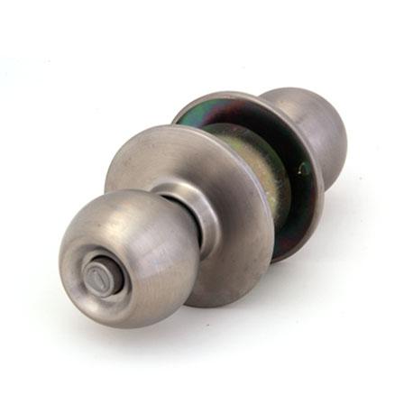 Cylindrical lock with push button for washroom doors