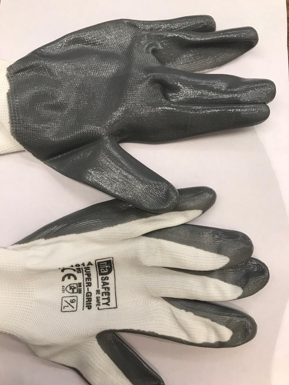 Safety Nylon cut resistant hand Gloves (N101A-H Grey-White L)
