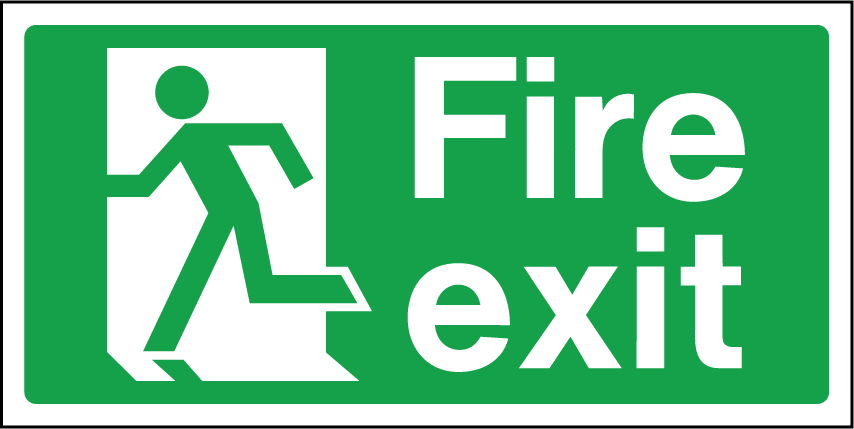 Fire Exit Left Sign Laminated Board