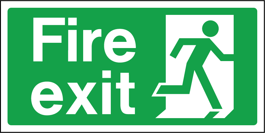 Fire Exit Right Sign Laminated Board