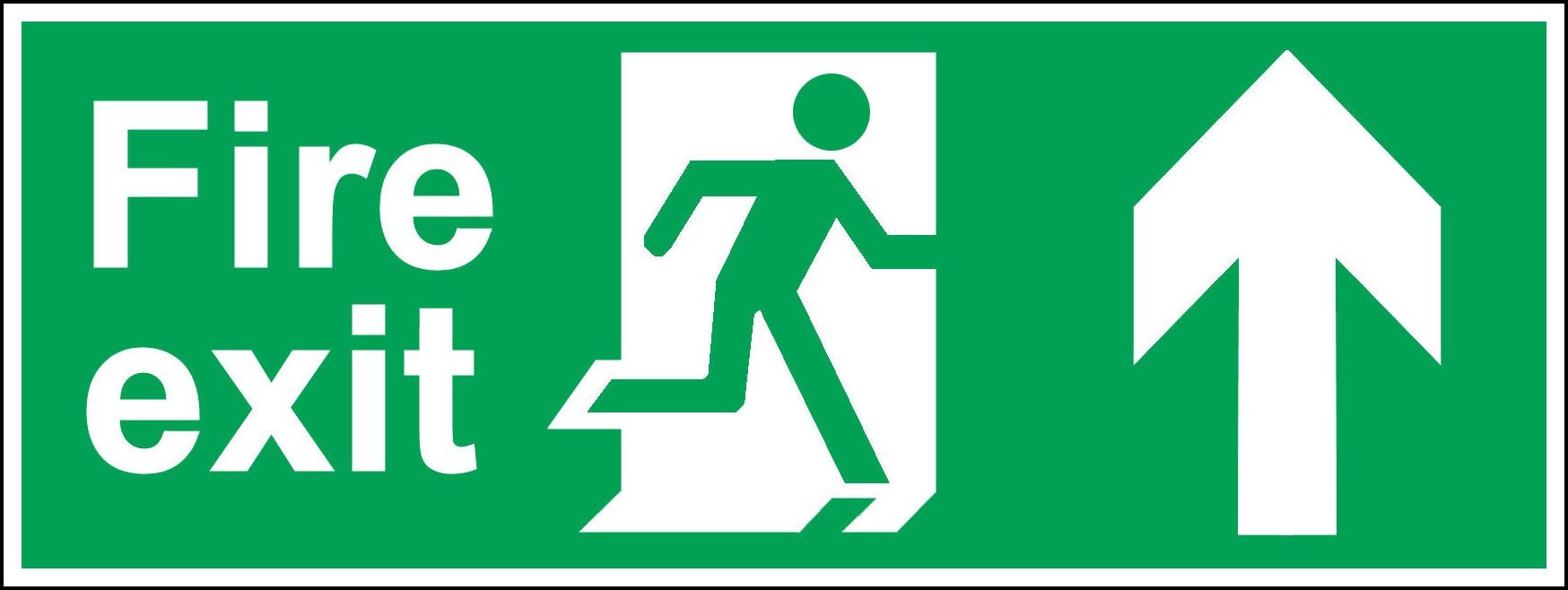 Fire Exit Sign Laminated Board