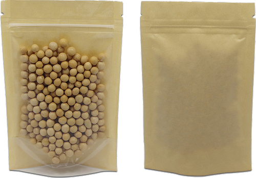 Kraft Paper Pouches With Transparent Front