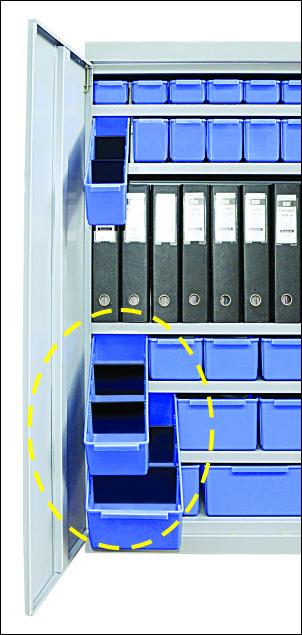 Shelving systems for Warehouse Bins with Doors-Light grey