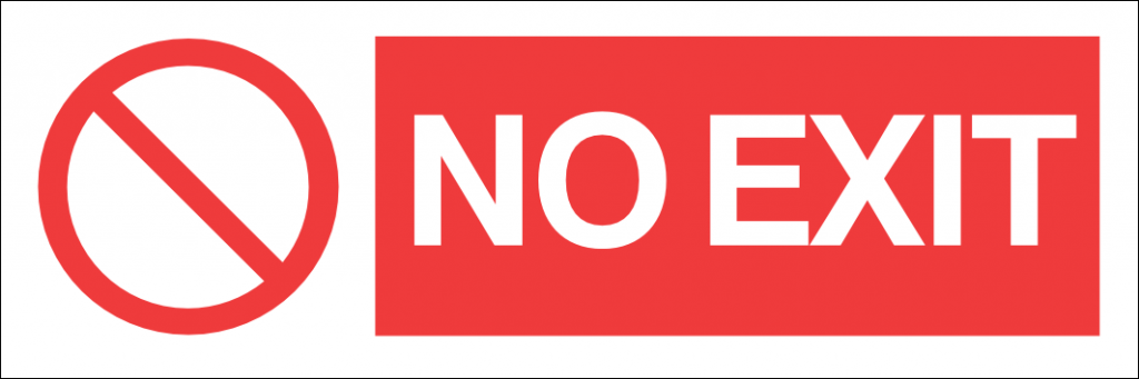 No Exit sign Laminated Board