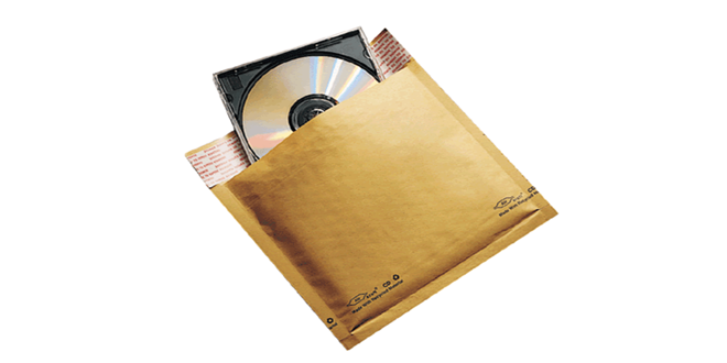 Kraft CD bubble envelope