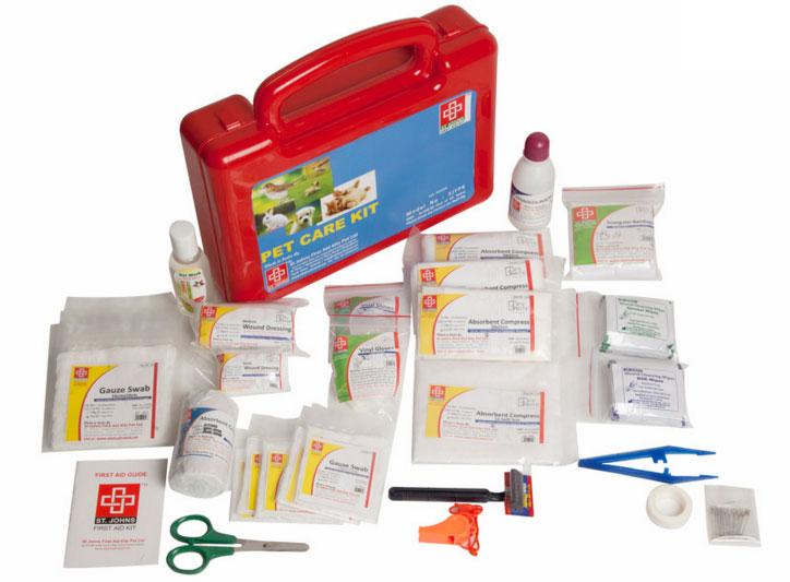 First Aid Pet Care Kit- Plastic Box Medium Handy- Red- 66 components