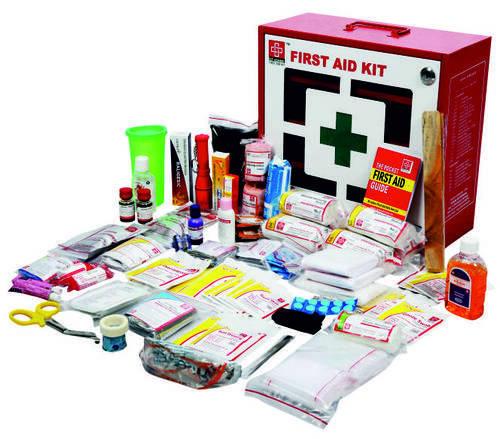 First Aid Industrial Kit Large- Metal Box Wall Mounted with Acrylic Door- 175 components - Suitable for Schools, Institutions