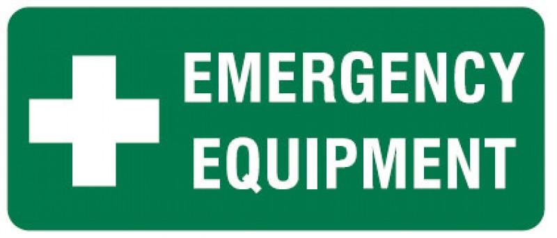 Emergency Equipment Sign Laminated Board