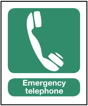 Emergency Phone Sign Laminated Borad