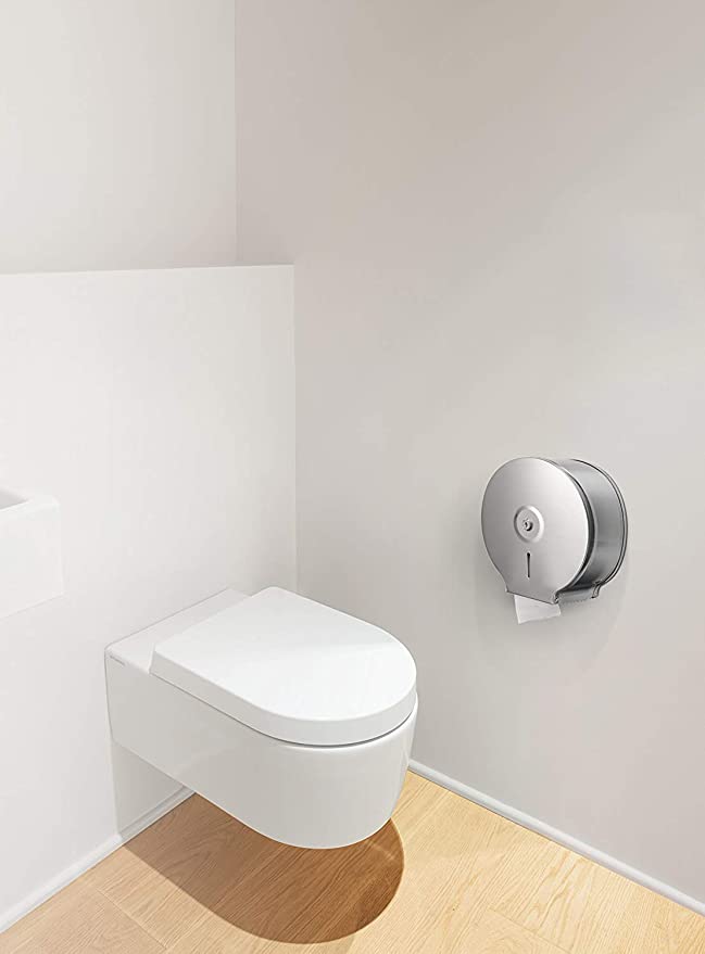 Stainless Steel Round Shaped Bathroom Toilet Tissue Paper Roll Holder Dispenser